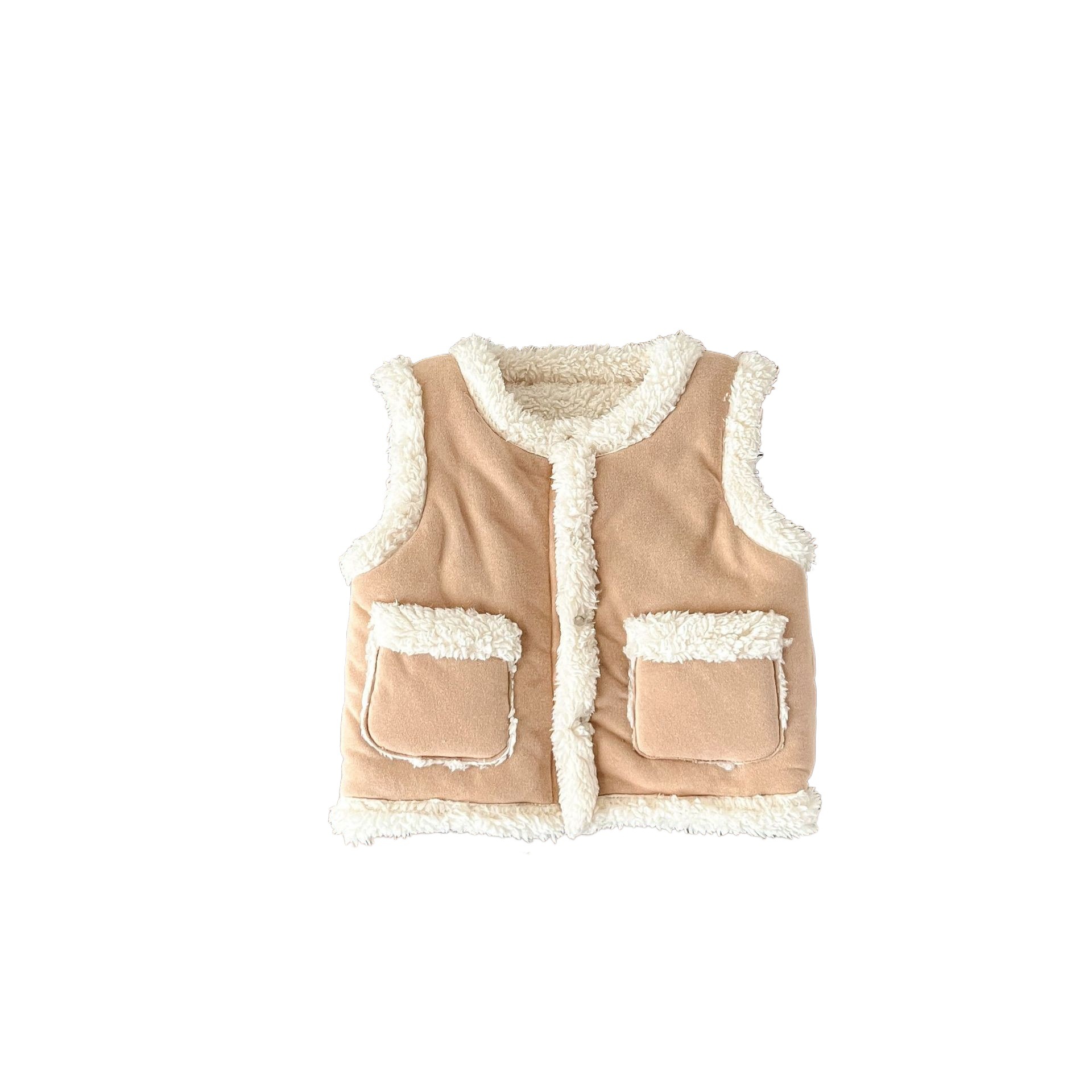 INS estilo coreano bebé niños y niñas acolchado espesado felpa cálido chaleco recién nacido invierno todo-juego abrigo moda