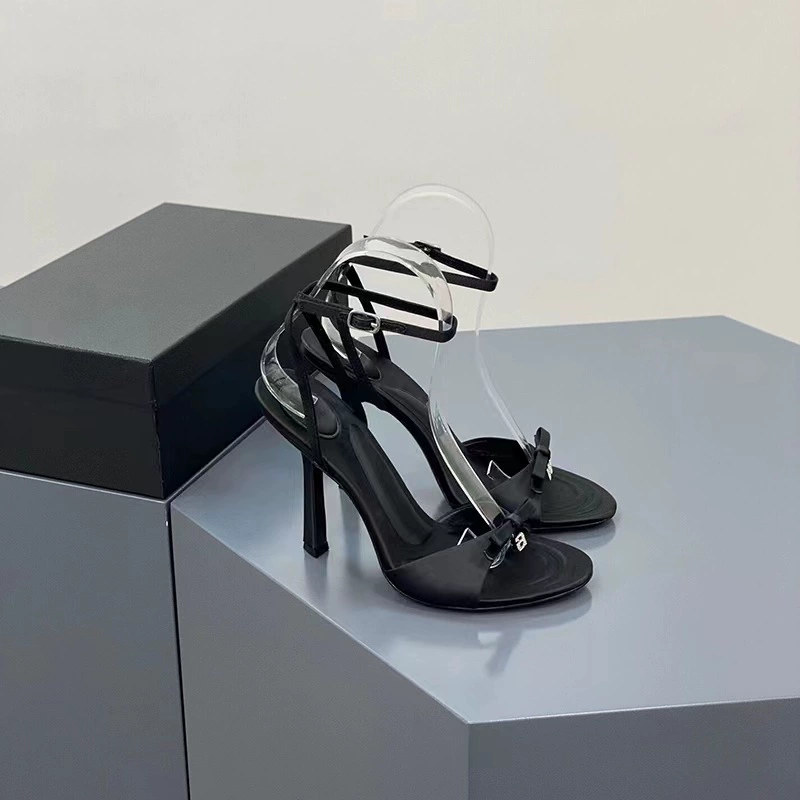Туфли-сандайл high-heeled, женские, французский стиль, каблук 7 или 9 см, высокое качество отделки