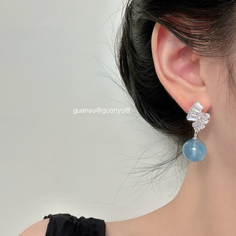 S925银针高级感超闪锆石珍珠耳钉女时尚轻奢甜美可爱气质百搭耳环|undefined