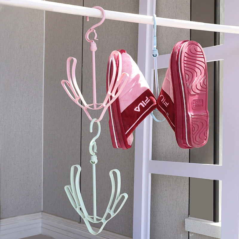 Creative windproof double -hook balcony shoe rack Multi -function hanging shoe shelf hook hook drying shoe shelves drying rack drying rack