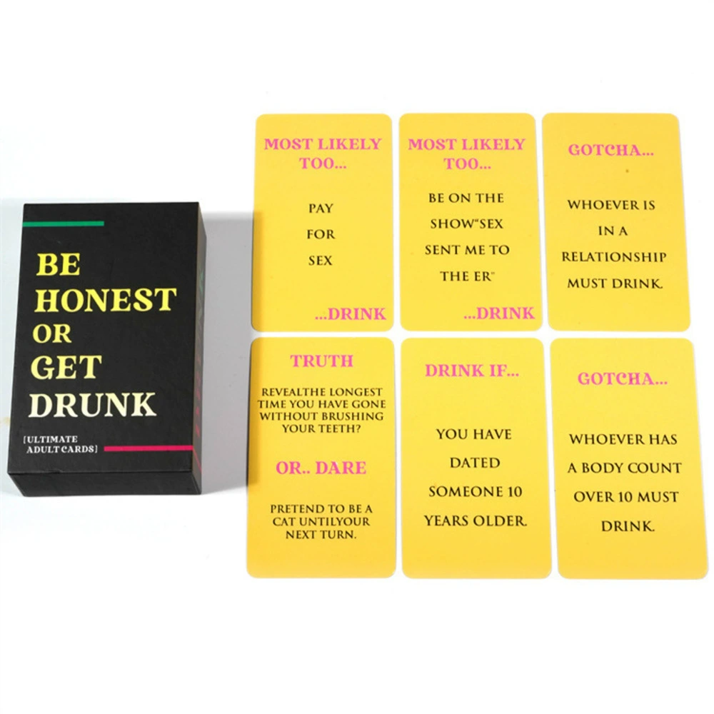 Английская версия BE HONEST OR GET DRINK искренняя питьевая несерьёзная карточная игра для вечеринки