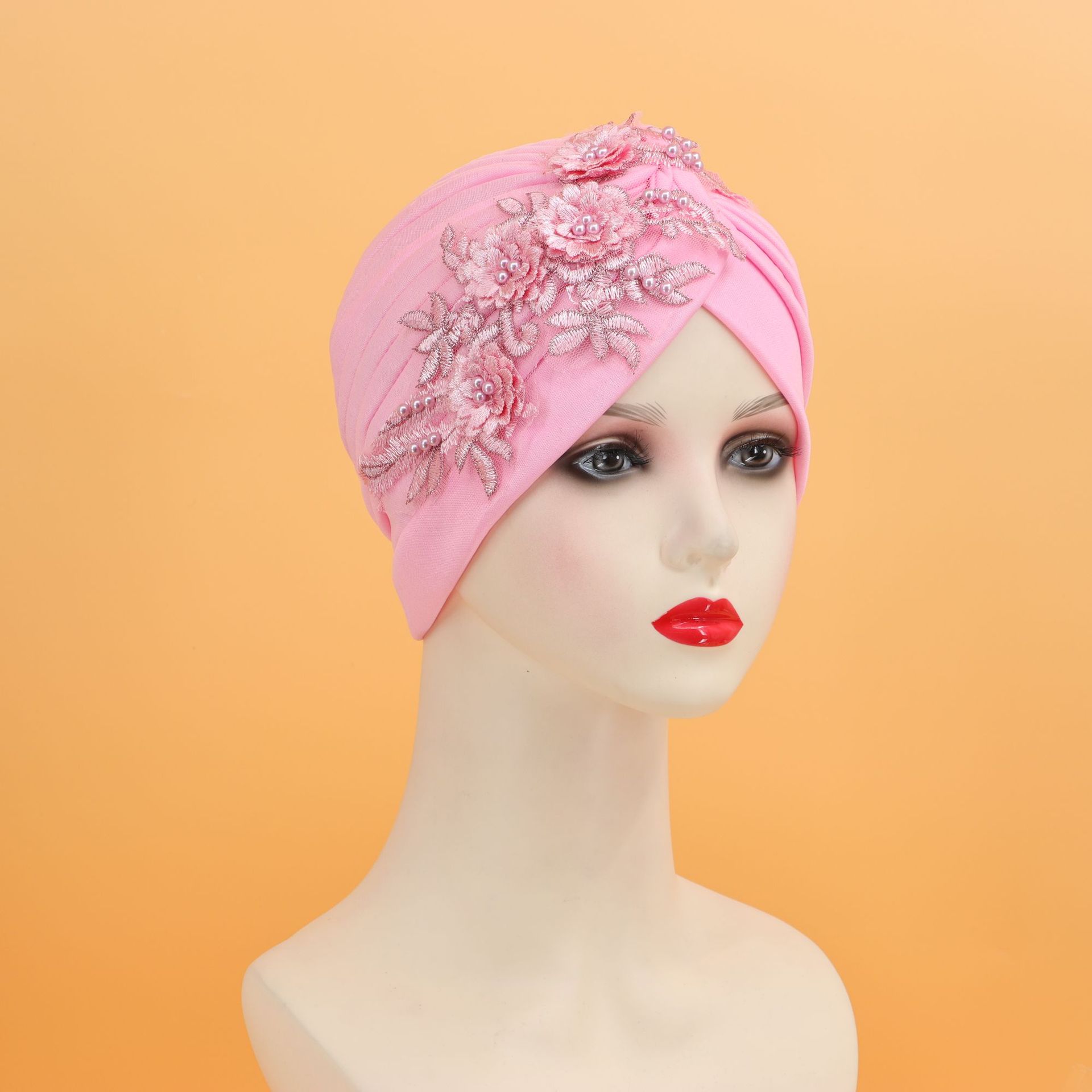 Cappello sciarpa testa di fiore appiccicoso tinta unita_voghion.com