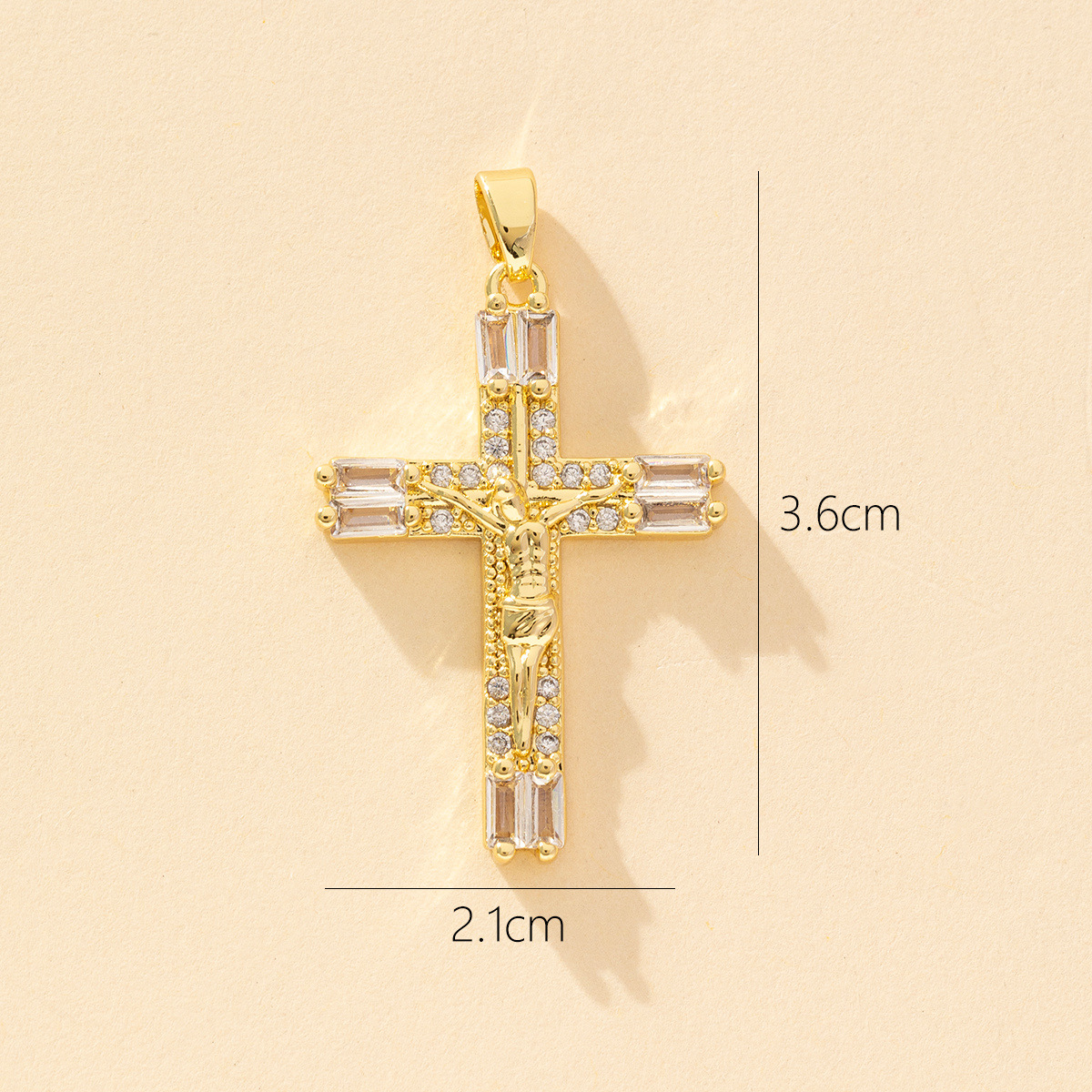 1 Piece Copper Zircon Cross Pendant display picture 33