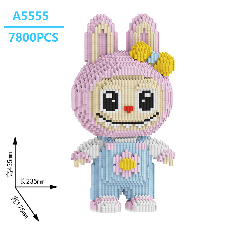 潮楽森は小さい粒子のおもちゃの星の黛露のウサギの積み木の男の子の女の子を詰めて屋台を並べて卸売りします。