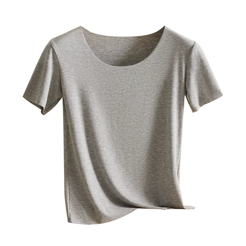Summer body-friendly comfortable breathable base solid short sleeve T-shirt, slim fit