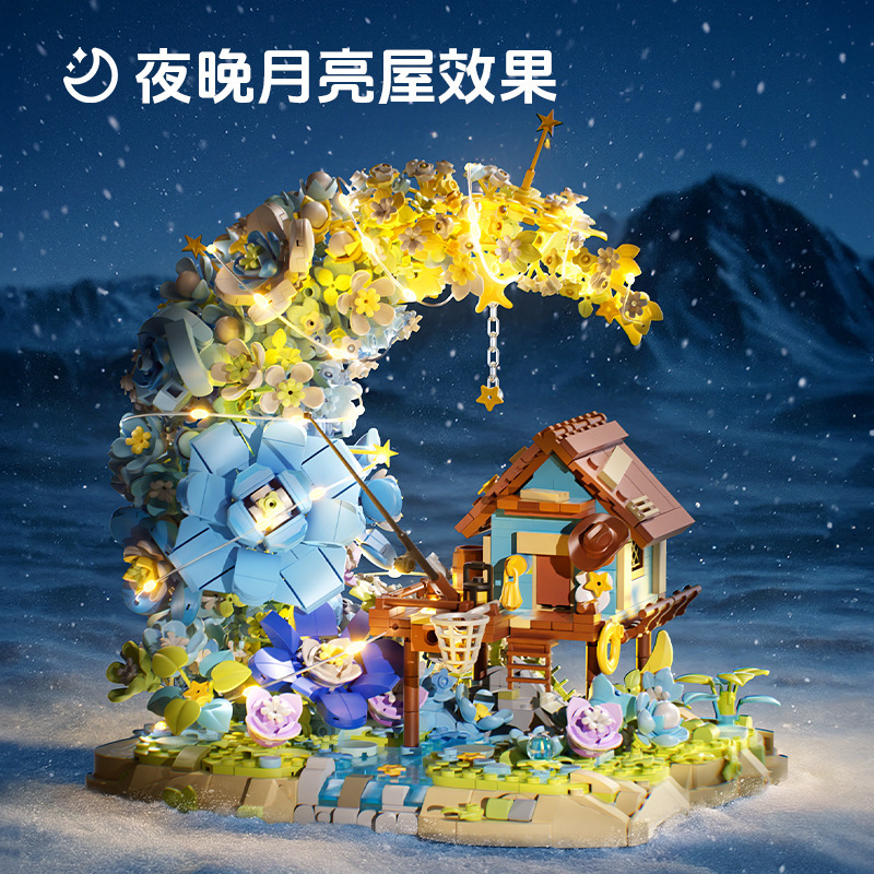 Compatible with Healing-Themed Flower Forest Mini Castle Building Models, Girls' Assembly Toys, Building Blocks, Gifts Wholesale