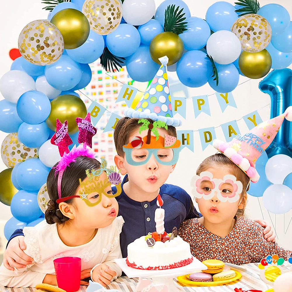 하와이 플라밍고 안경 생일 파티 장식 용품 인어 불가사리 재미있는 안경테 사진 소품