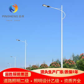 厂家供应户外照明路灯杆 6米7米8米马路市电路灯高低双臂led路灯