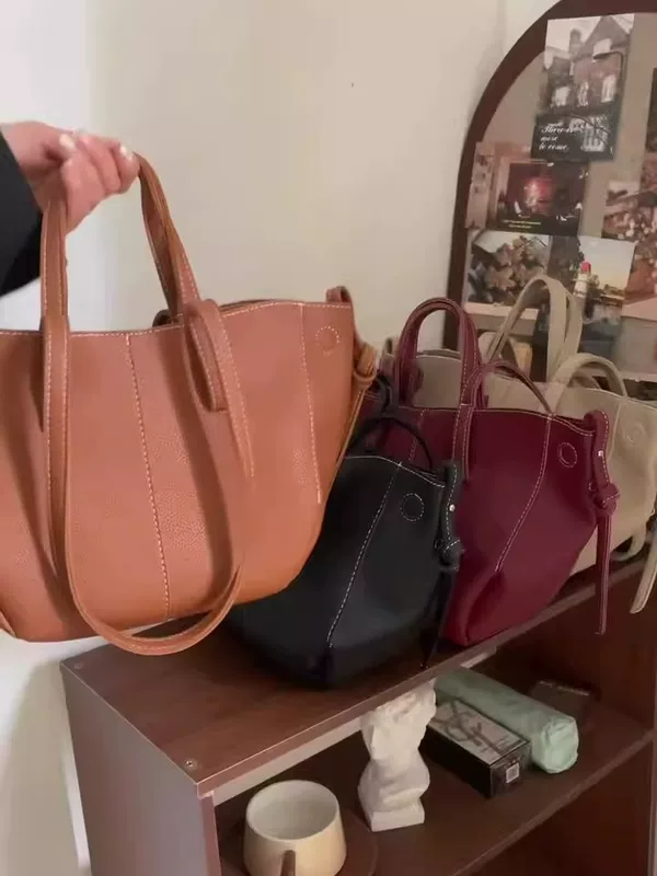 Другая плечовая сумка A4 большая ёмкость, Tote — универсальная сумка‑ведро в нескольких цветах