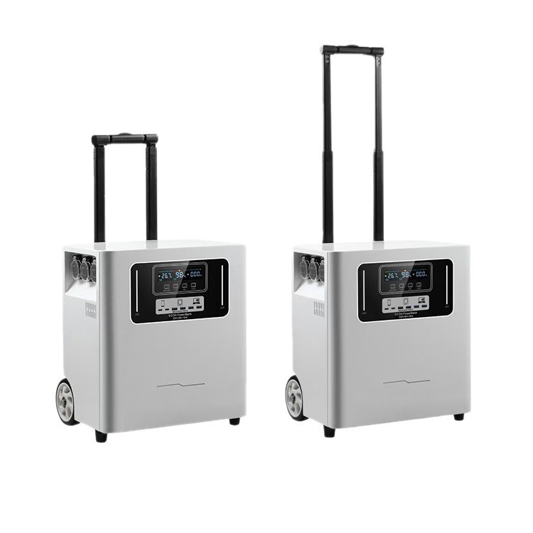 Fuente de alimentación portátil para exteriores con varilla de tracción, 1200W/5KW/5500W, UPS, inversor ininterrumpible, máquina todo en uno para uso doméstico
