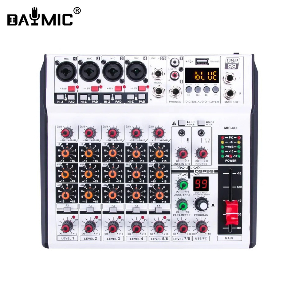 FX10 专业调音台小型调音台充电宝供电家用舞台k歌99DSP