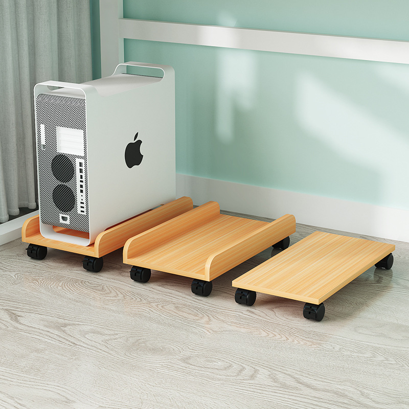 Desktop Computer Host Stand Under-Desk Storage Rack with Movable Wheels, Large Height-Increasing Tray Stand