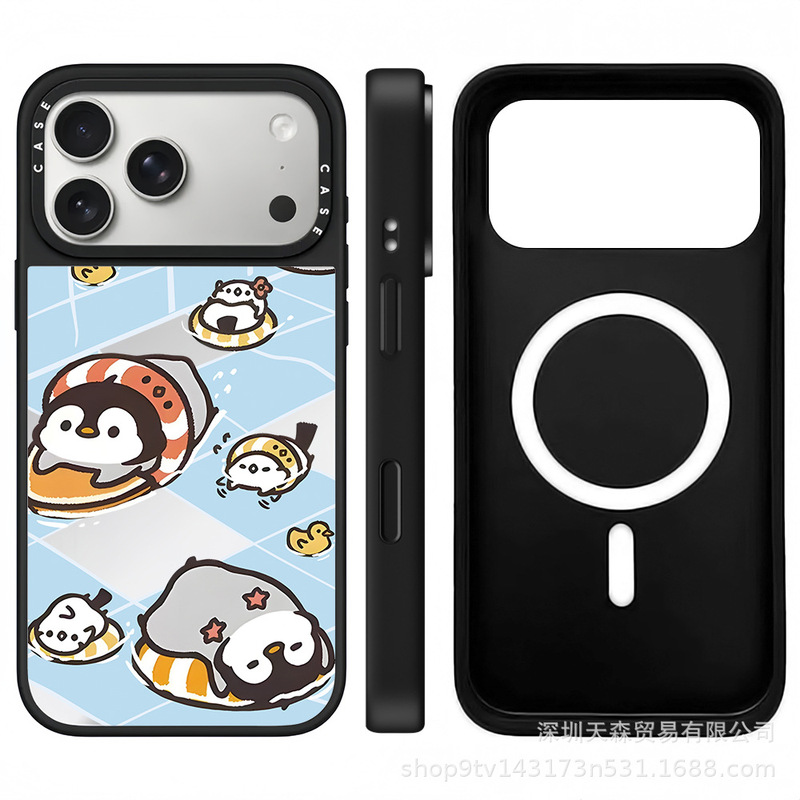 CASET联名企鹅呆小毛适用苹果iPhone17ProMax手机壳16潮牌14镜面|undefined