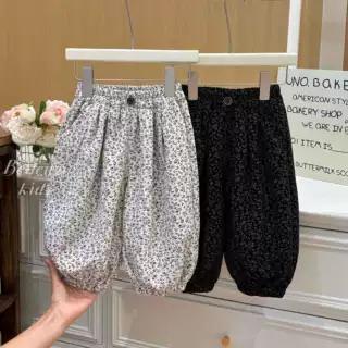 新款女童秋装儿童服装碎花休闲裤女宝宝百搭时尚休闲洋气裤子童装