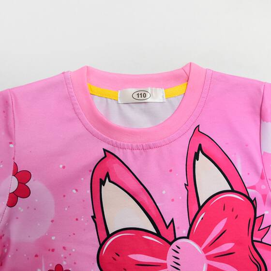 New Cross-Border Labubu Forest Elf Digital Printing Medium and Large Children's Clothing Short-Sleeved Home Clothes Set 92362