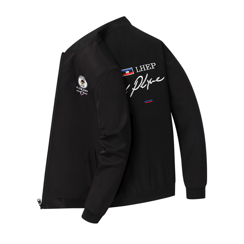 Spring and Autumn outerwear men's Korean version trendy casual and handsome printed jacket men's trendy plush oversized_voghion.com