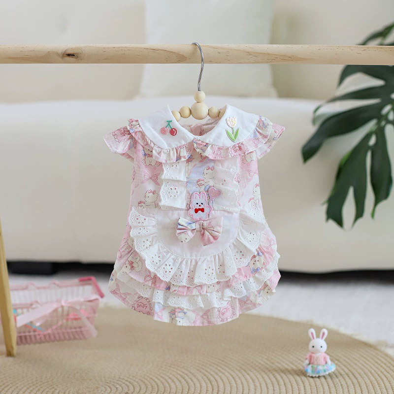 Частная высококачественная милая юбка в стиле Лолиты, одежда для домашних животных для собак и кошек, весенне-летняя одежда для маленьких и средних собак Бишон Тедди