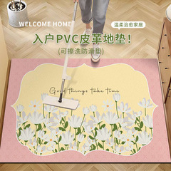 田園風入戶門墊玄關腳墊PVC免洗可擦防滑耐髒可裁剪家用進門地墊