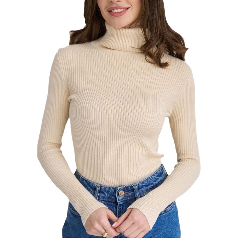 Suéter de cuello alto tejido transfronterizo, estilo europeo y americano, para mujer, otoño 2025, de Amazon.