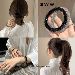 SWW发圈即手圈 多用百搭气质简约高弹闪闪高马尾发圈头饰发饰