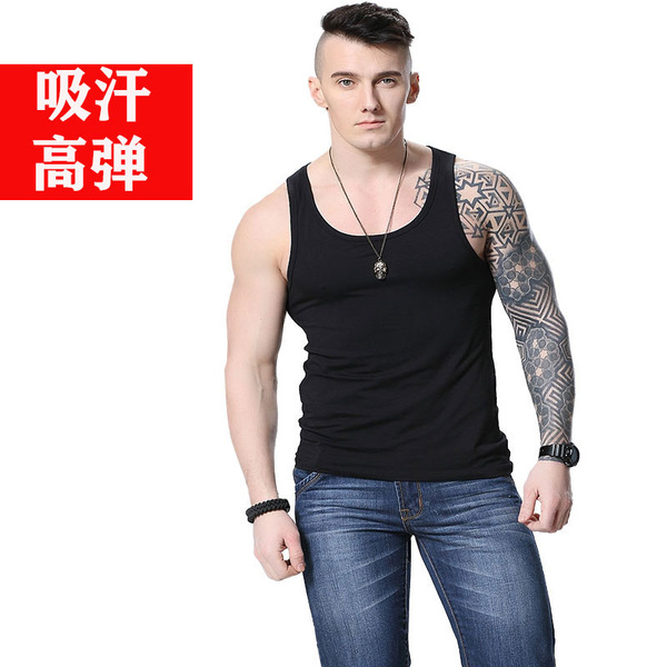 Cheap and affordable polyester pure white short sleeve T-shirt men's half sleeve solid color base shirt fitness slim fit T-shirt clothes
