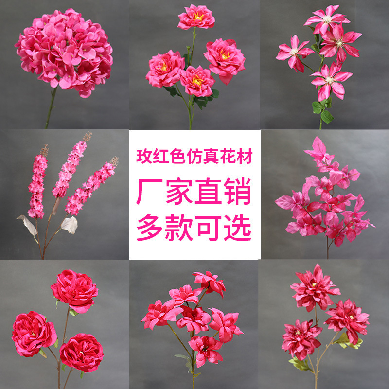 Stock Flower 10 pieces rose red artificial flower wedding road lead flower arrangement floral background decoration silk flower