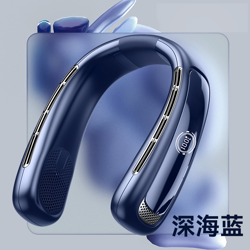新型首付き扇風機usb充電怠け者携帯式手持ち小型扇風機オフィス運動無葉首扇風機|undefined