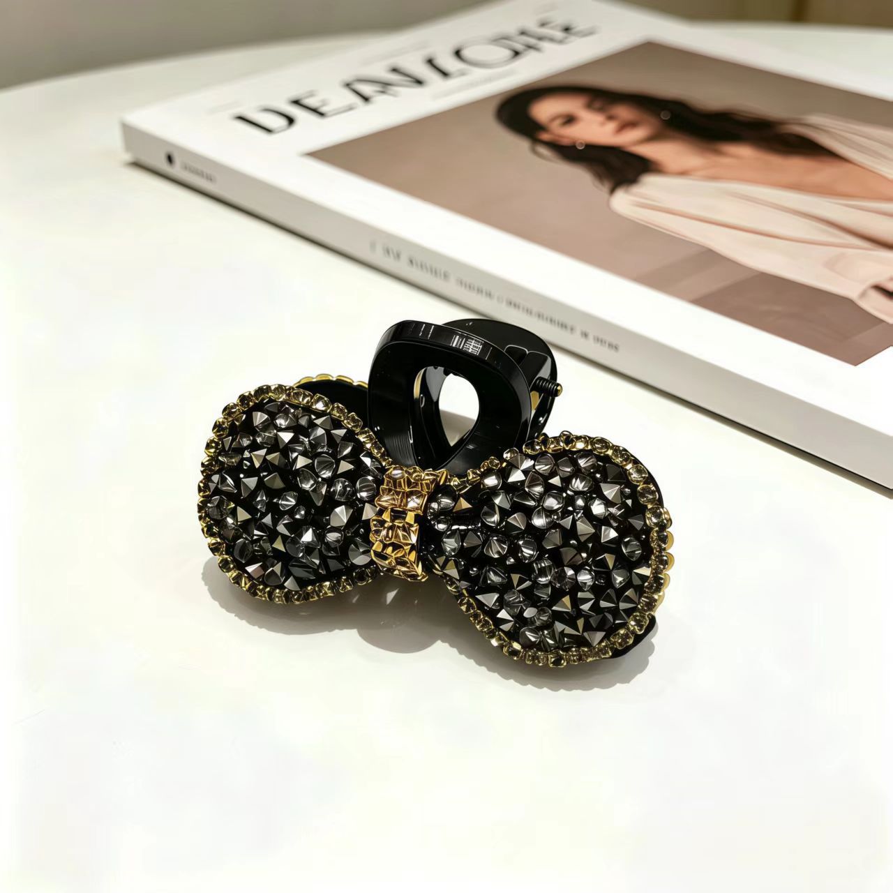 23#【블랙】다이아몬드 나비넥타이【4.5cm】