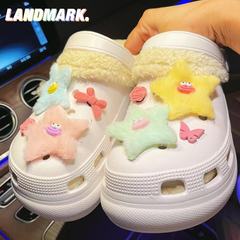 適配洞洞鞋鞋扣丑萌毛絨星星洞洞鞋配飾DIY卡通裝飾女生可愛配件