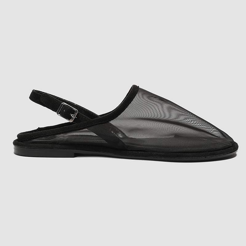 ZA women's mesh fabric round toe open heel flat casual mules shoes mesh breathable closed toe slippers sandals for women ZA women's mesh fabric round toe open heel flat casual mules shoes mesh breathable closed toe slippers sandals for women