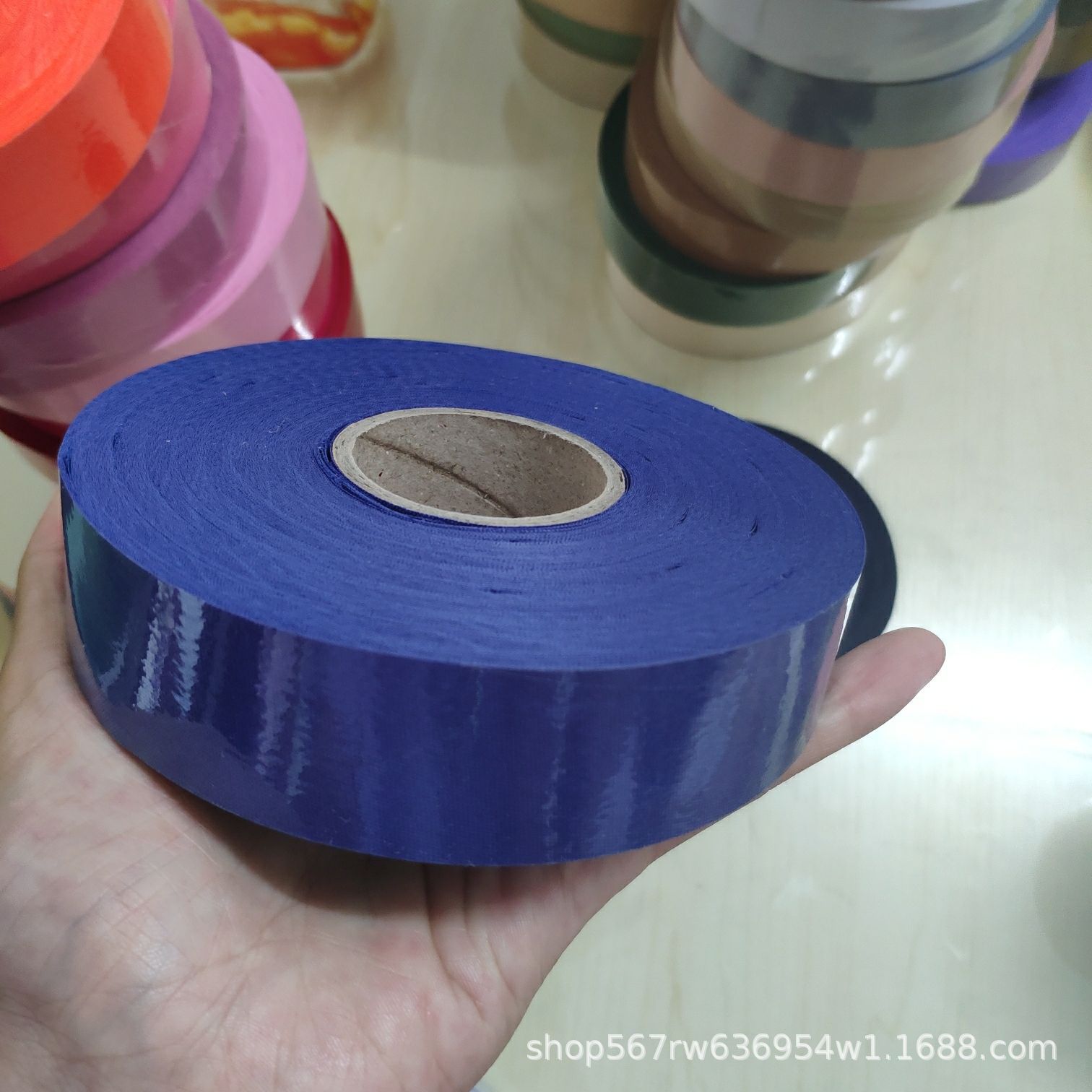 En stock venta al por mayor sarta de poliéster 3,0 cm borde tira de envoltura borde tira de tela con cortina delantal impermeable