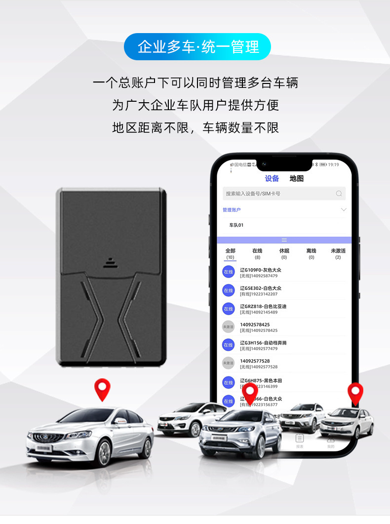 Car Rental Universal Gps 4g Smart Vehicle Positioning Tracker Gps/Charge-Free Strong Magnetic Smart Tracking