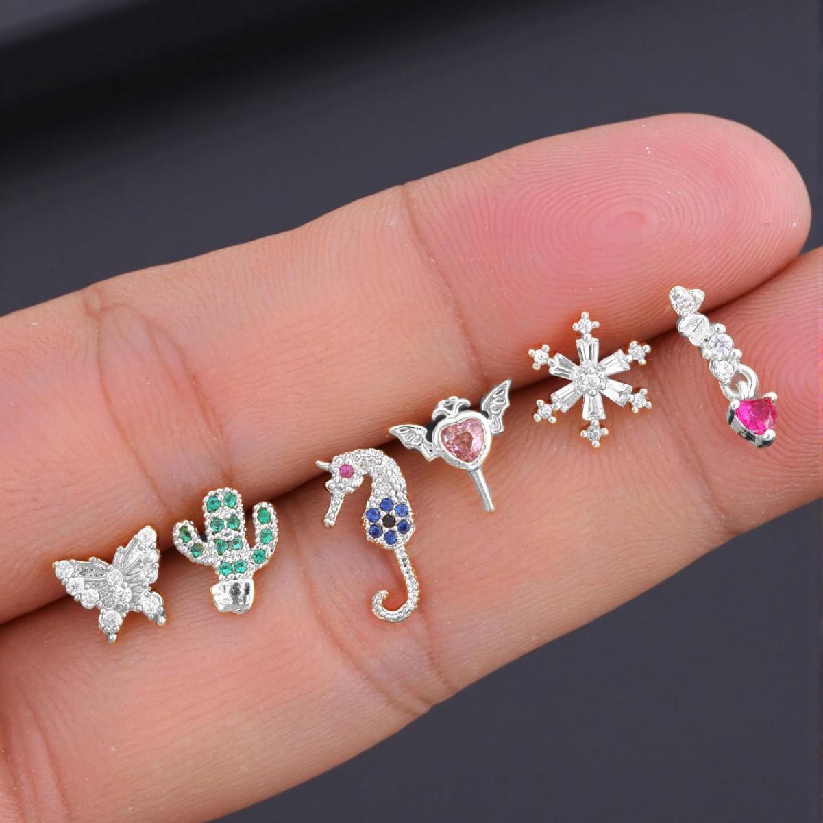 Zircon Animal Nose Stud In Stainless Steel For Piercing_voghion.com