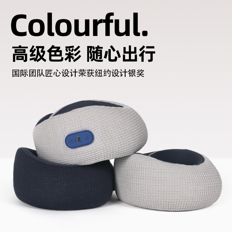 新型多機能u型マッサージ枕旅行車載家庭用携帯型記憶綿電動u型枕卸売り|undefined