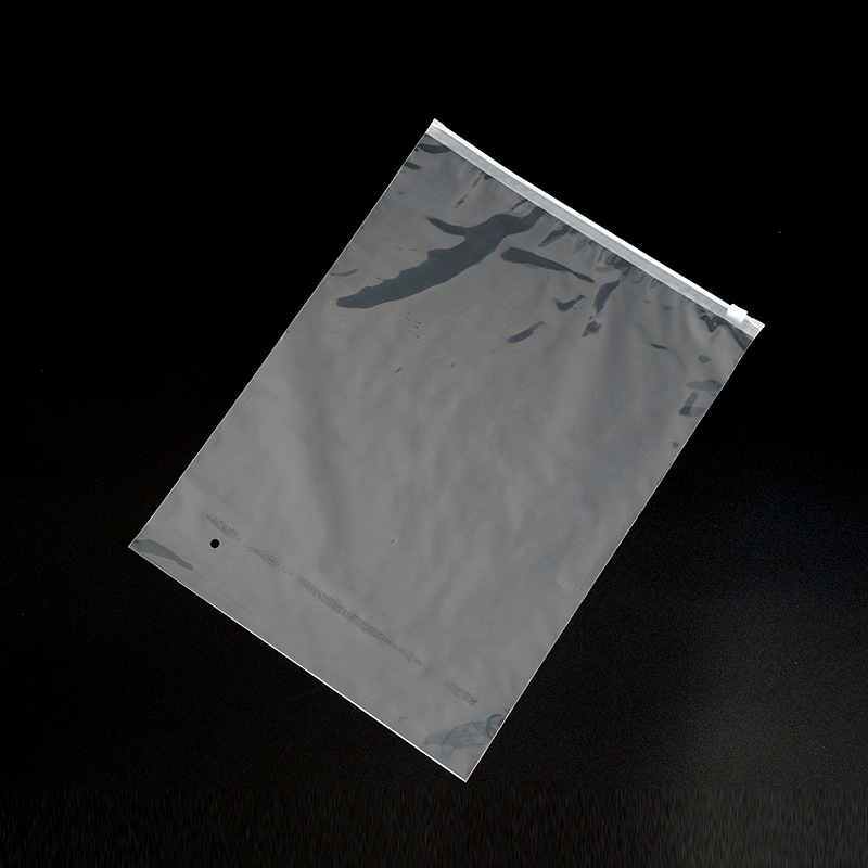 Bolsas con cierre y etiqueta de advertencia en stock, bolsas transparentes esmeriladas con cierre de Temu para ropa, calcetines y embalaje de prendas, personalizables.