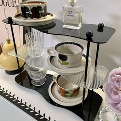 インスタイルアクリルカップホルダー収納ラックバスルームカウンタートップ化粧品収納ラックデスクトップカップディスプレイ