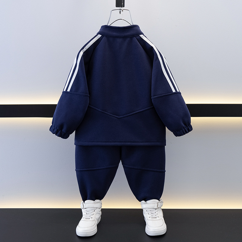 7691 Suéter de estilo occidental para niños Ropa de primavera y otoño Traje coreano para niños Traje casual de dos piezas para bebés 2025 Nueva tendencia