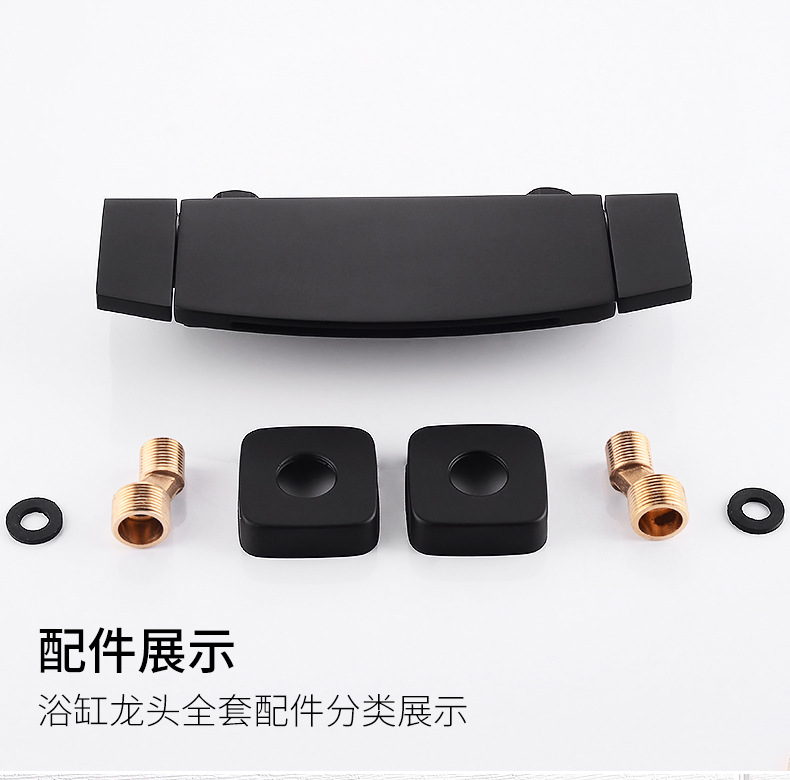 Waterfall-style bathtub faucet wall-mounted, hot and cold shower head set into wall-mounted bathtub faucet undefined