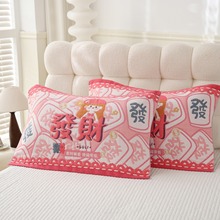 母婴级纯棉纱布卡通枕巾加厚吸汗耐脏全棉枕巾家用柔软亲肤枕头巾