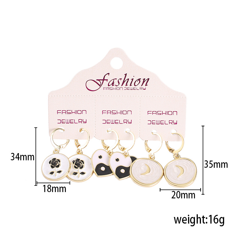1 Set Fashion Flower Alloy Enamel Womenu0027S Dangling Earrings