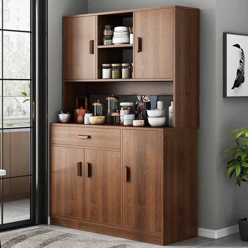 实木色餐边柜子客厅靠墙储物柜置物架家用厨房收纳备餐柜茶水柜