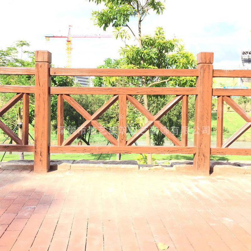 厂家直销混凝土 仿木栏杆 河堤护栏  园林围栏 仿木栏杆批发