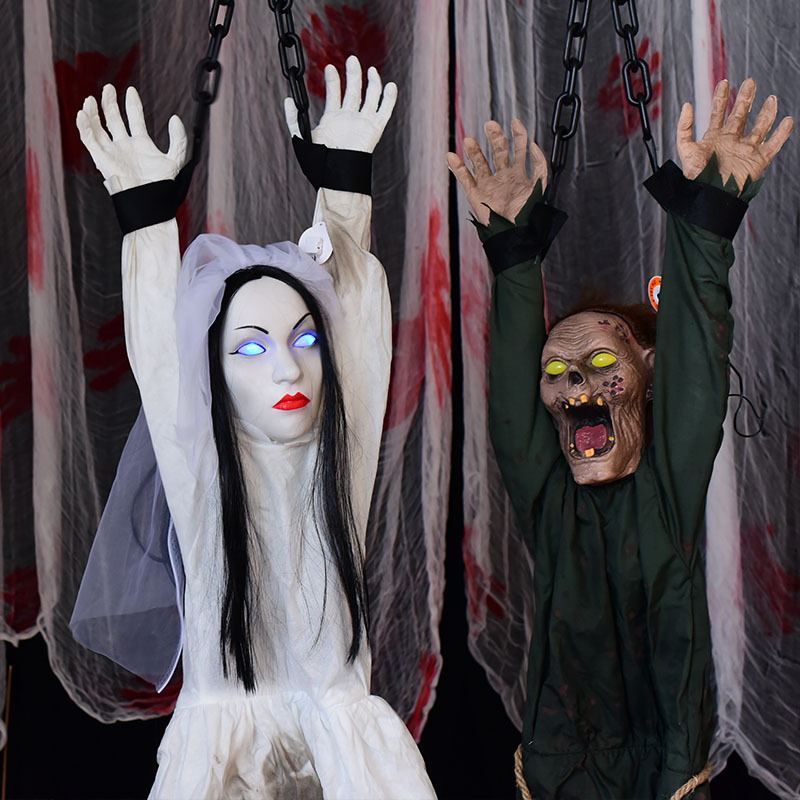 Popular Halloween fantasma Festival decoraciones atadas a mano hombres y mujeres vibración colgante fantasma Casa Encantada Cámara escena diseño accesorios al por mayor