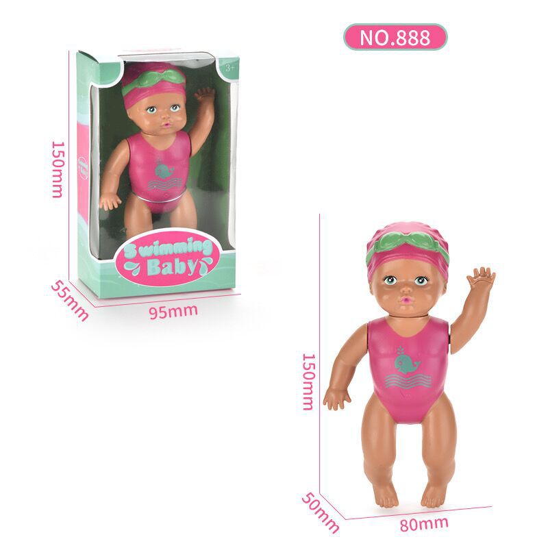 Niños transfronterizos jugando en el agua para aprender a nadar, muñeca de natación de 6 pulgadas, cuerda de la piscina, 13 pulgadas, eléctrico con articulaciones