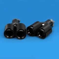 BMW M 改造チタンブラックダブルアウトレットステンレス鋼カーボンファイバー排気管車のサイレンサーテールスロート在庫あり