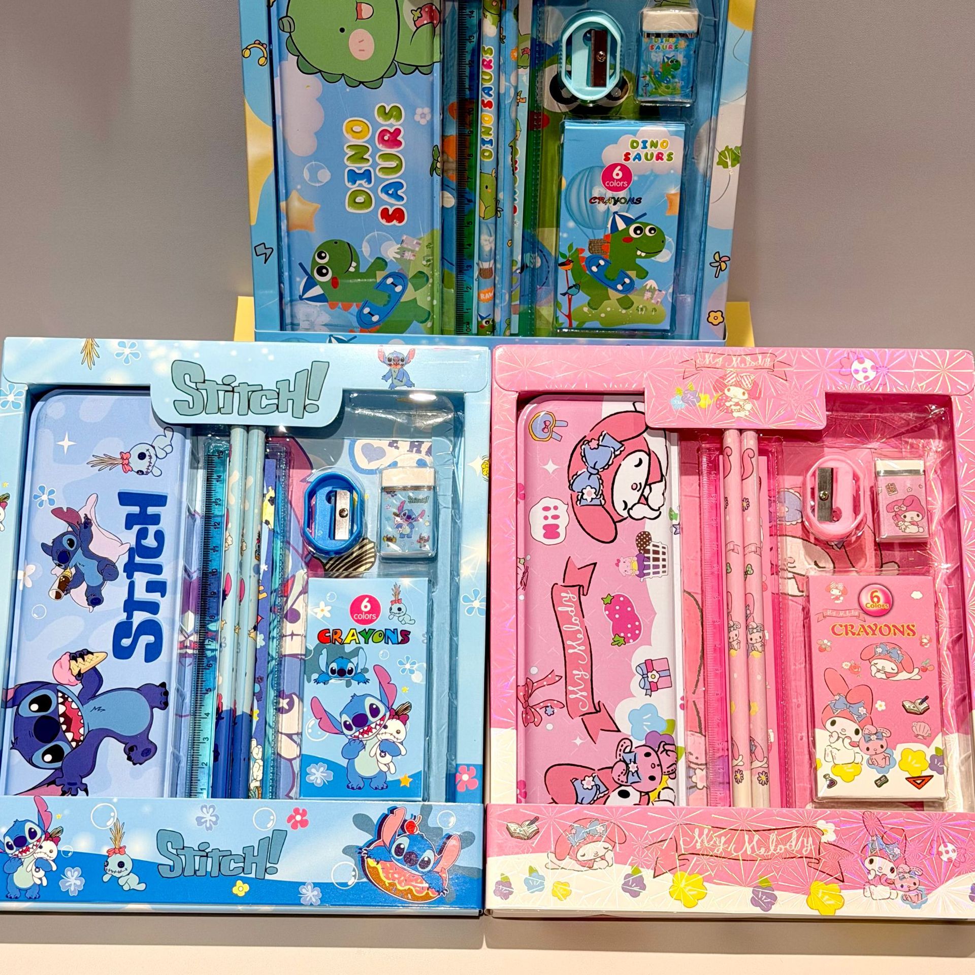 Caja de regalo de lápiz de dibujos animados, regla, cuchillo de lápiz, jardín de infantes, 1 de junio, papelería, caja de regalo