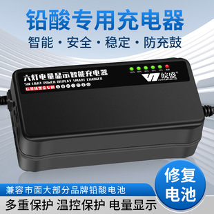 Cross-Border Wholesale Source Factory Electric Vehicle Graphene Lead-Acid Six-Light Charger 60V72V12Ah20Ah Self