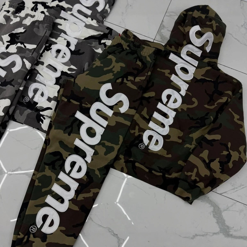 In stock Supreme 26SS Satin Applique Hooded sweatshirt