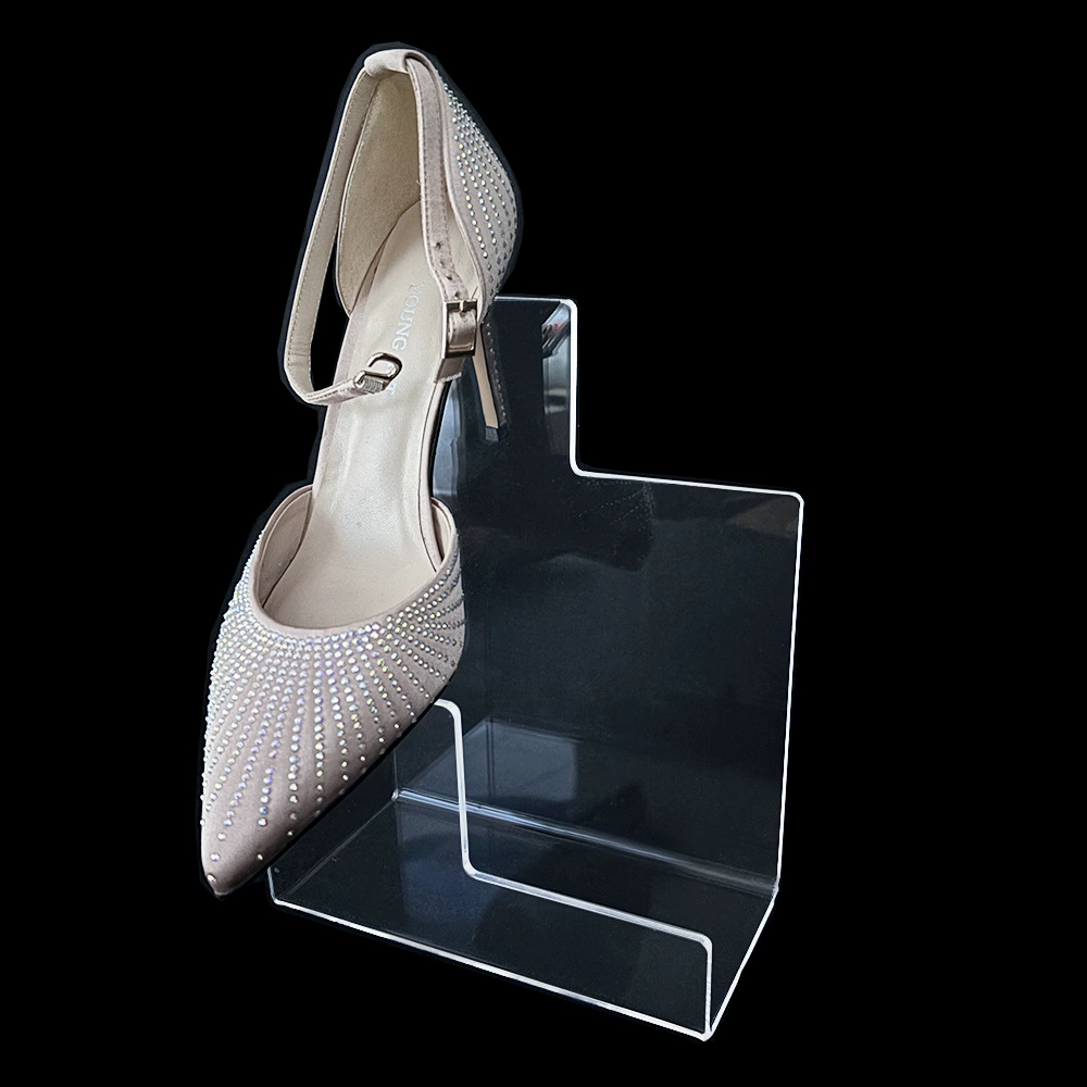 Акрил-стойка для обуви Стеллажи прозрачный черный край в прямом эфире