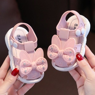 Girls' Sandals Summer 0-3 Years Old Children's Soft Sole Non-slip Outwear Toddler Buckle Toddler Shoes